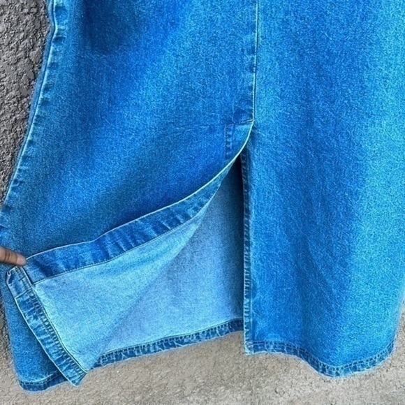 SUNSHINE Apparel Y2K Jean Dress Size 1X 100%‎ Cotton Embroidered Roses - Picture 11 of 16